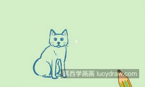 彩色可爱小猫简笔画带步骤图解 卡通版小猫简笔画画法教学