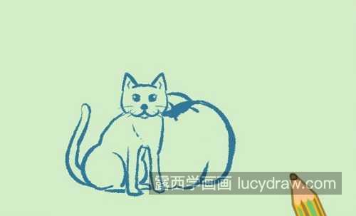 彩色可爱小猫简笔画带步骤图解 卡通版小猫简笔画画法教学