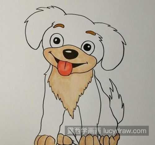 可爱带颜色小狗简笔画图片大全 简单可爱小狗简笔画带步骤画法