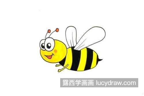 简单又漂亮蜜蜂简笔画带步骤详解 彩色蜜蜂简笔画图片大全大图 