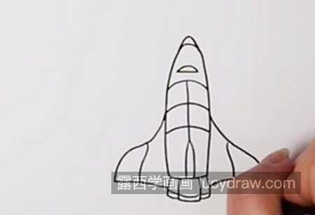 彩色航天飞机简笔画画法教学 简单好看航天飞机简笔画儿童画图片大全