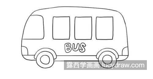 卡通可爱公交车的简笔画图片大全 带颜色简单公交车的简笔画怎么画
