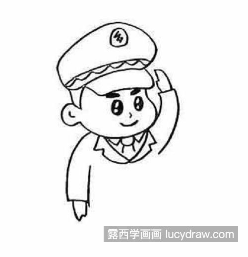 简单又好看涂色警察简笔画带步骤画法 卡通版警察简笔画图片大全