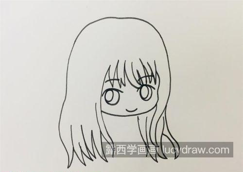 霸气简单二次元少女简笔画画法教程 可爱版二次元少女简笔画怎么画