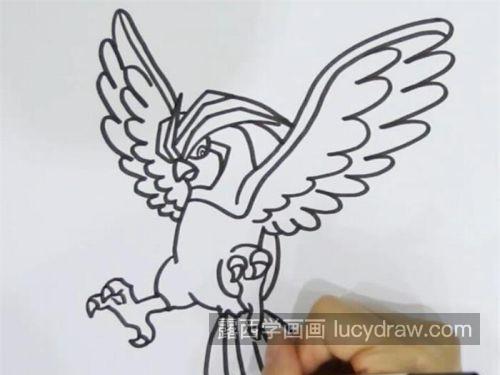 彩色版老鹰简笔画带步骤画法 儿童可爱老鹰简笔画图片大全