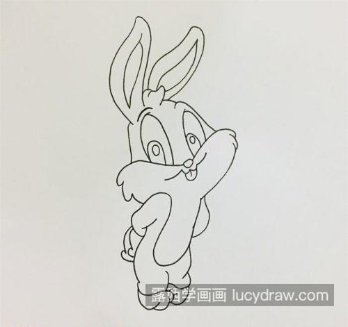  简单可爱涂颜色兔子简笔画画法教学 彩色兔子简笔画儿童简笔画教程