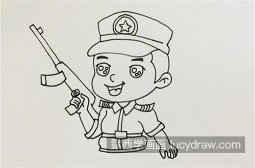 狙击手特种兵简笔画儿童画画法 非常的简单特种兵简笔画大全