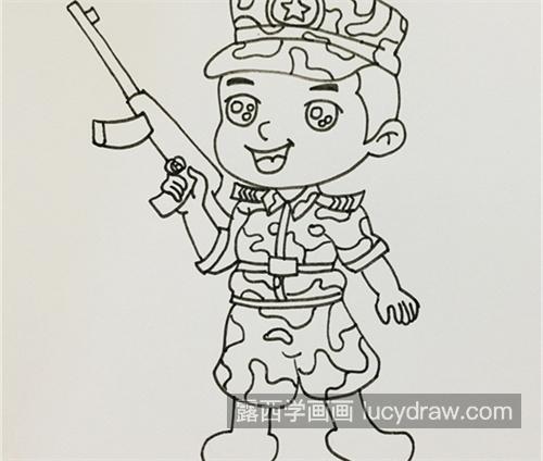 狙击手特种兵简笔画儿童画画法 非常的简单特种兵简笔画大全