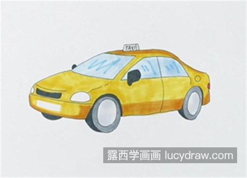 简单彩色出租车简笔画怎么画 简单又帅出租车简笔画一步一步画法