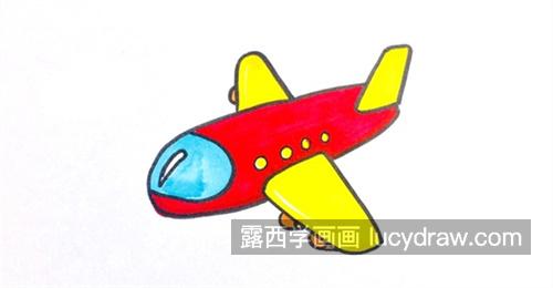卡通彩色飞机简笔画儿童画图片大全 简单又漂亮飞机简笔画教学