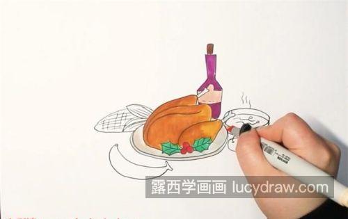 可爱版大餐简笔画儿童画图片大全 好看又简单美食大餐简笔画怎么画
