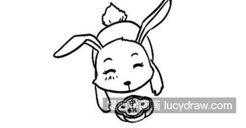 彩色吃月饼的小兔子简笔画怎么画 可爱简单爱吃月饼的小兔子带步骤画法