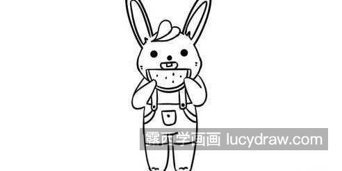 好看又简单小兔子吃西瓜简笔画怎么画 幼儿简单小兔吃西瓜简笔画教学