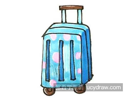 可爱卡通行李箱简笔画图片大全 带颜色简单行李箱简笔画画法