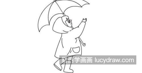 可爱打雨伞的小女孩的简笔画图片大全 又简单又可爱打伞的小女孩怎么画