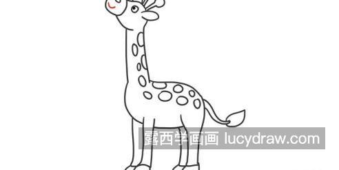 带颜色可爱长颈鹿简笔画图片大全 彩色可爱卡通长颈鹿简笔画画法