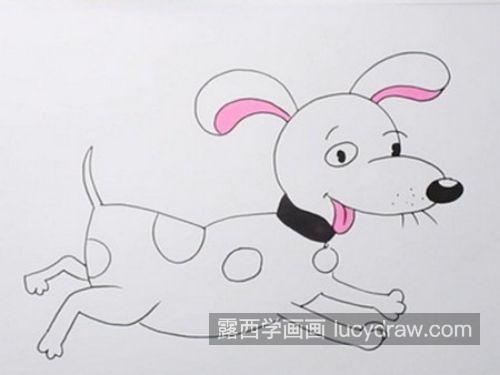 卡通涂色小狗简笔画怎么画 彩色可爱小狗简笔画一步一步教程