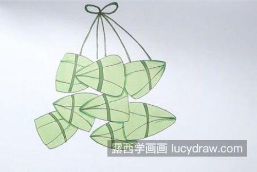好看彩色粽子简笔画一步一步教程 带颜色简单粽子简笔画画法