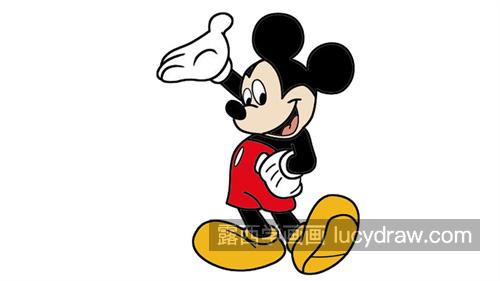 可爱彩色米老鼠简笔画图片大全 加颜色迪士尼米老鼠简笔画教学 