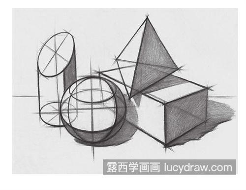 美术生素描石膏几何体结构 石膏几何体结构素描的画法大全