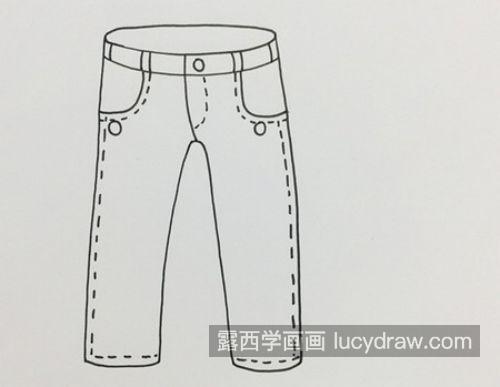 好看又漂亮牛仔裤简笔画怎么画 彩色简单简笔画牛仔裤的画法教程