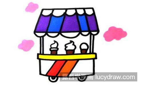 简单好看又可爱冰淇淋车怎么画 难一点的冰淇淋车怎么画带步骤教程