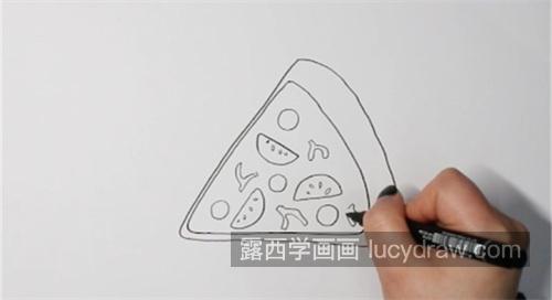 可爱卡通披萨简笔画带步骤图解 彩色简单又好看披萨简笔画怎么画