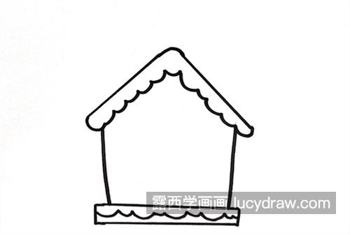 又简单又漂亮圣诞老人房子简笔画怎么画 好看圣诞老人房子简笔画教学
