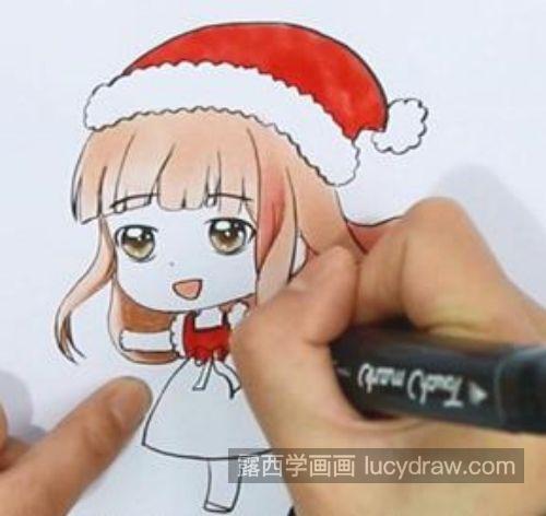 好看又漂亮圣诞节美少女的简笔画怎么画 可爱圣诞节美少女的简笔画图片大全
