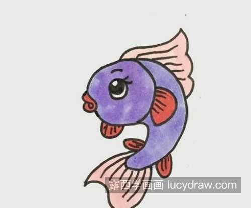 可爱彩色小鱼简笔画带步骤画法 简单带颜色小鱼简笔画怎么画