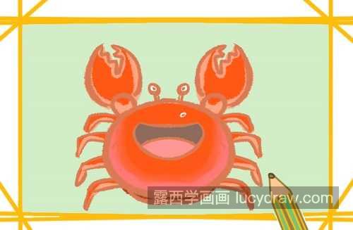 带颜色彩色螃蟹简笔画带步骤画法 可爱卡通螃蟹简笔画怎么画