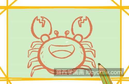 带颜色彩色螃蟹简笔画带步骤画法 可爱卡通螃蟹简笔画怎么画