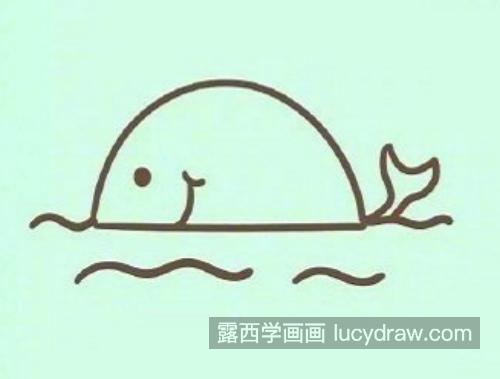 卡通可爱 鲸鱼简笔画画法 带颜色可爱鲸鱼简笔画教图解