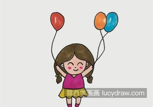 彩色可爱六一儿童节的简笔画图片大全 好看的六一儿童节的简笔画怎么画