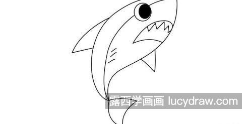 带颜色好看鲨鱼简笔画儿童画怎么画 可爱简单鲨鱼简笔画教程