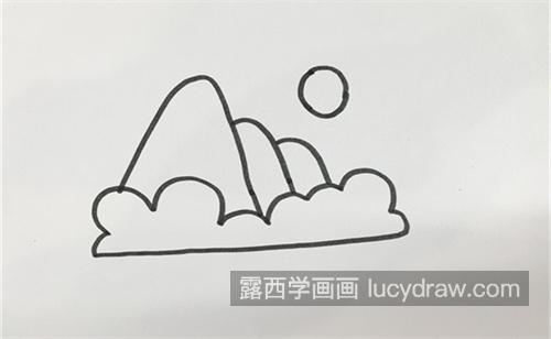 带颜色晚霞日落简笔画怎么画 简单又好看日落简笔画教学