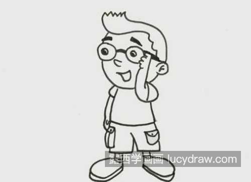 卡通小朋友戴眼镜的简笔画怎么画 简单可爱戴眼镜的小男生简笔画带步骤画法