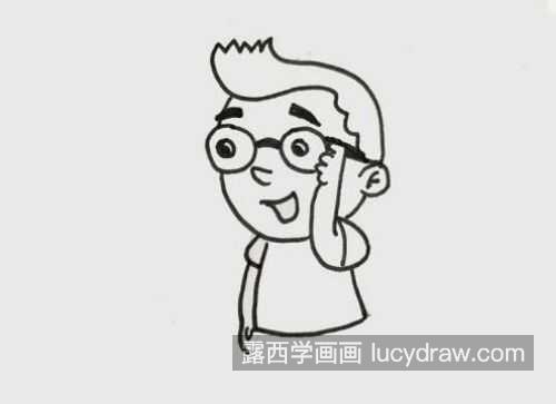 卡通小朋友戴眼镜的简笔画怎么画 简单可爱戴眼镜的小男生简笔画带步骤画法