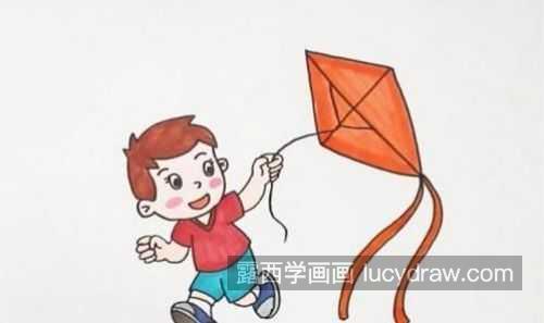 漂亮又简单放风筝的小孩教学 卡通简单放风筝小孩子简笔画怎么画