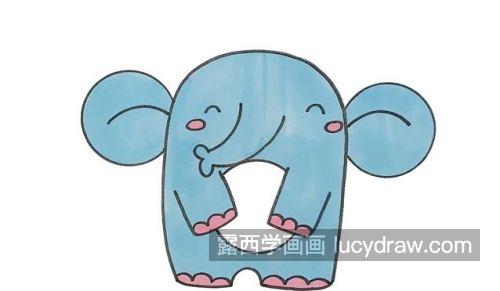 带颜色简单大象简笔画带步骤画法 简单又可爱大象简笔画教程