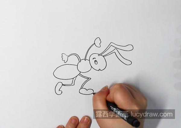 可爱彩色蚂蚁简笔画一步一步画法 简单可爱蚂蚁简笔画教学
