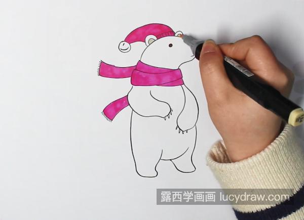 可爱版彩色北极熊简笔画图片大全 可爱版简单北极熊简笔画画法