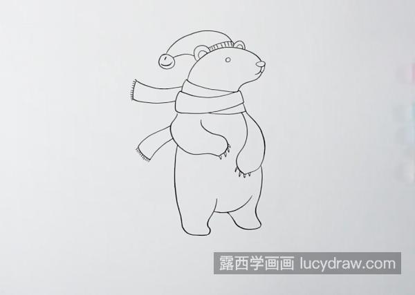可爱版彩色北极熊简笔画图片大全 可爱版简单北极熊简笔画画法
