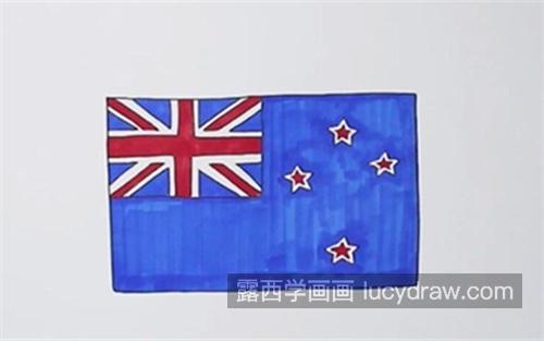 彩色版新西兰国旗简笔画怎么画 简单新西兰国旗简笔画教学