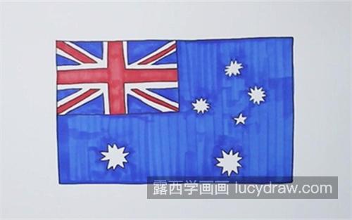 最简单澳大利亚国旗简笔画怎么画 儿童澳大利亚国旗简笔画画法