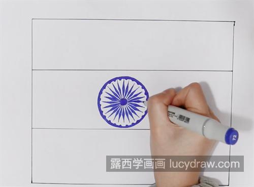 又简单又漂亮印度的国旗简笔画画法 好看印度的国旗简笔画怎么画