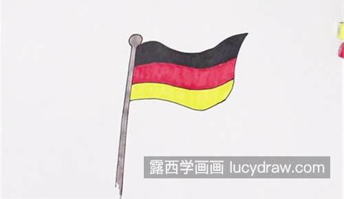 简单又漂亮德国国旗简笔画怎么画 好看又简单德国国旗简笔画画法