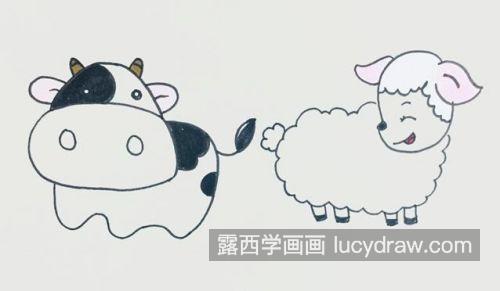 卡通小牛和小羊的可爱图片大全 好看又简单小牛和小羊的简笔画怎么画