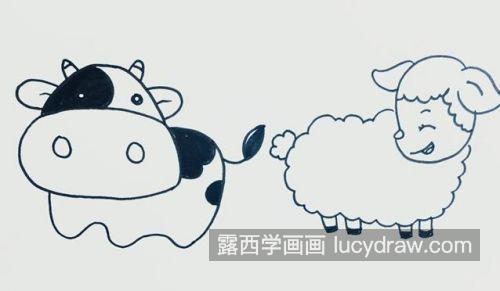卡通小牛和小羊的可爱图片大全 好看又简单小牛和小羊的简笔画怎么画
