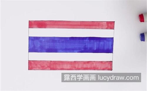 彩色可爱泰国国旗的简笔画画法 好看泰国国旗的简笔画怎么画